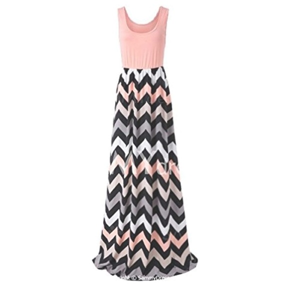 NWOT Chevron Print Maxi Dress size S - Picture 1 of 3